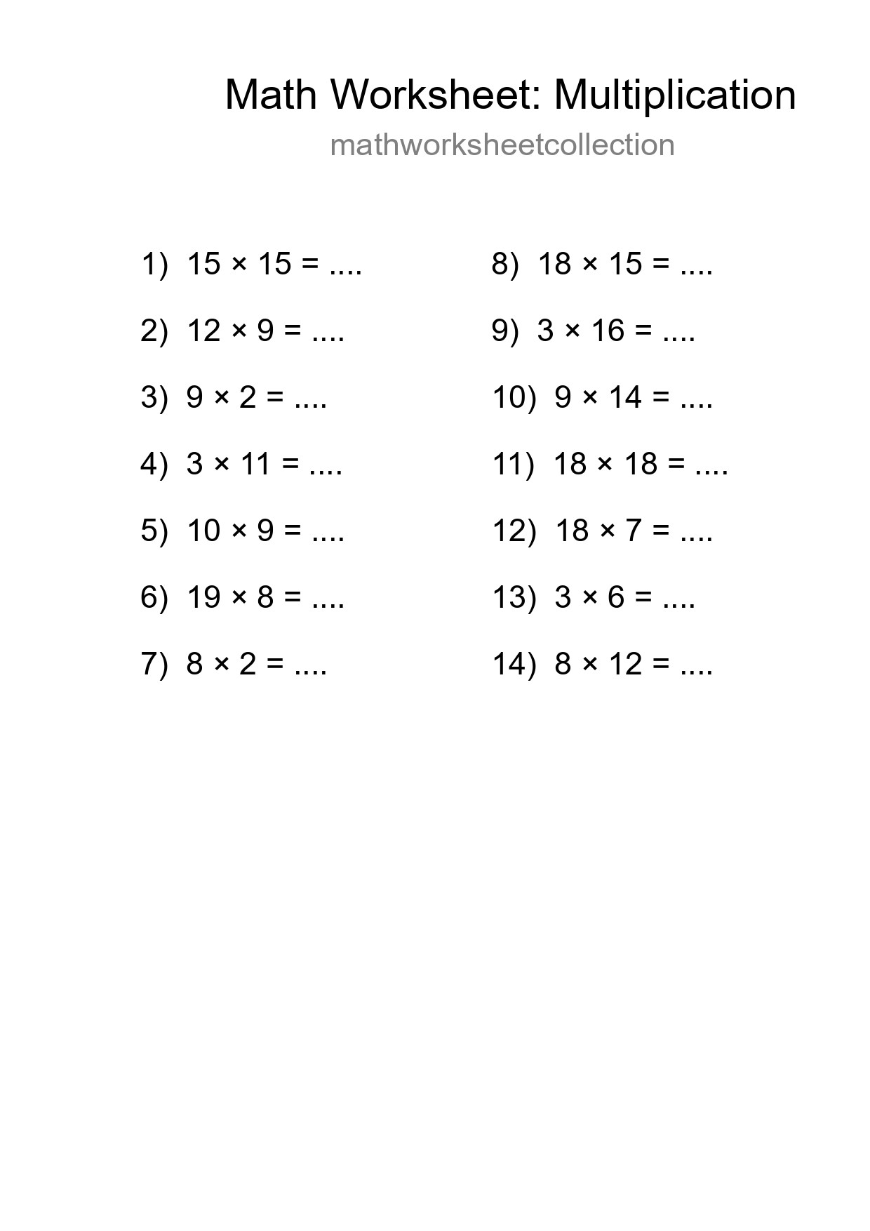 Free 14 Multiplication Math Worksheet For Grade 2 - Part 167