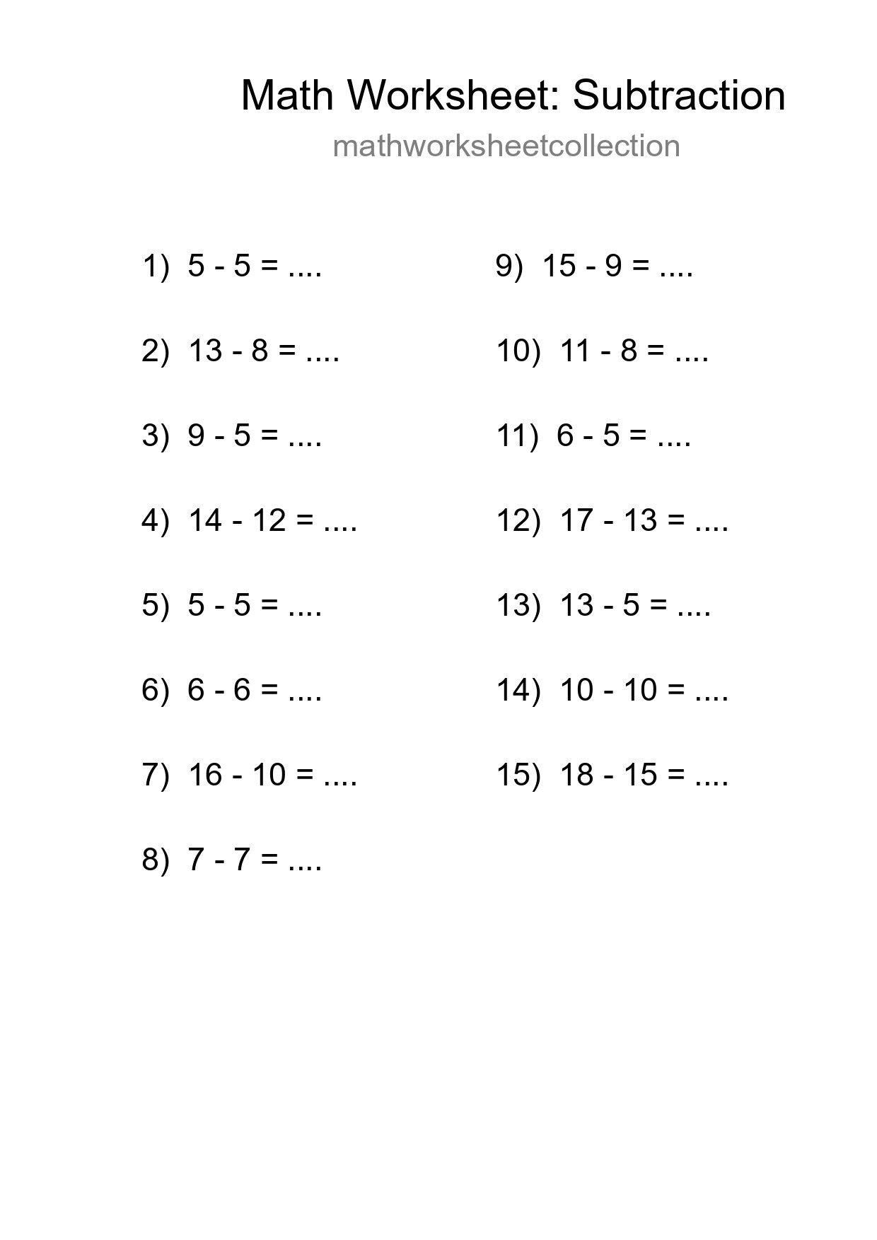 Free 15 Subtraction Math Worksheet For Grade 2 - Part 198