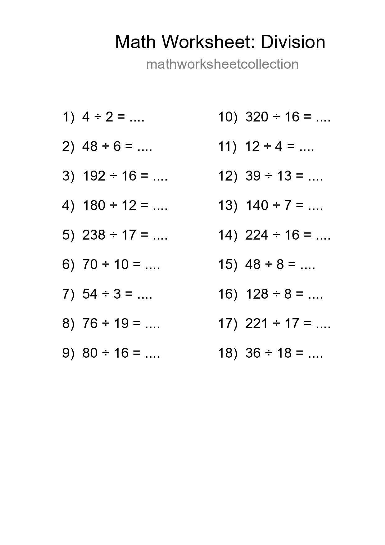 Free 18 Division Math Worksheet For Grade 2 - Part 64
