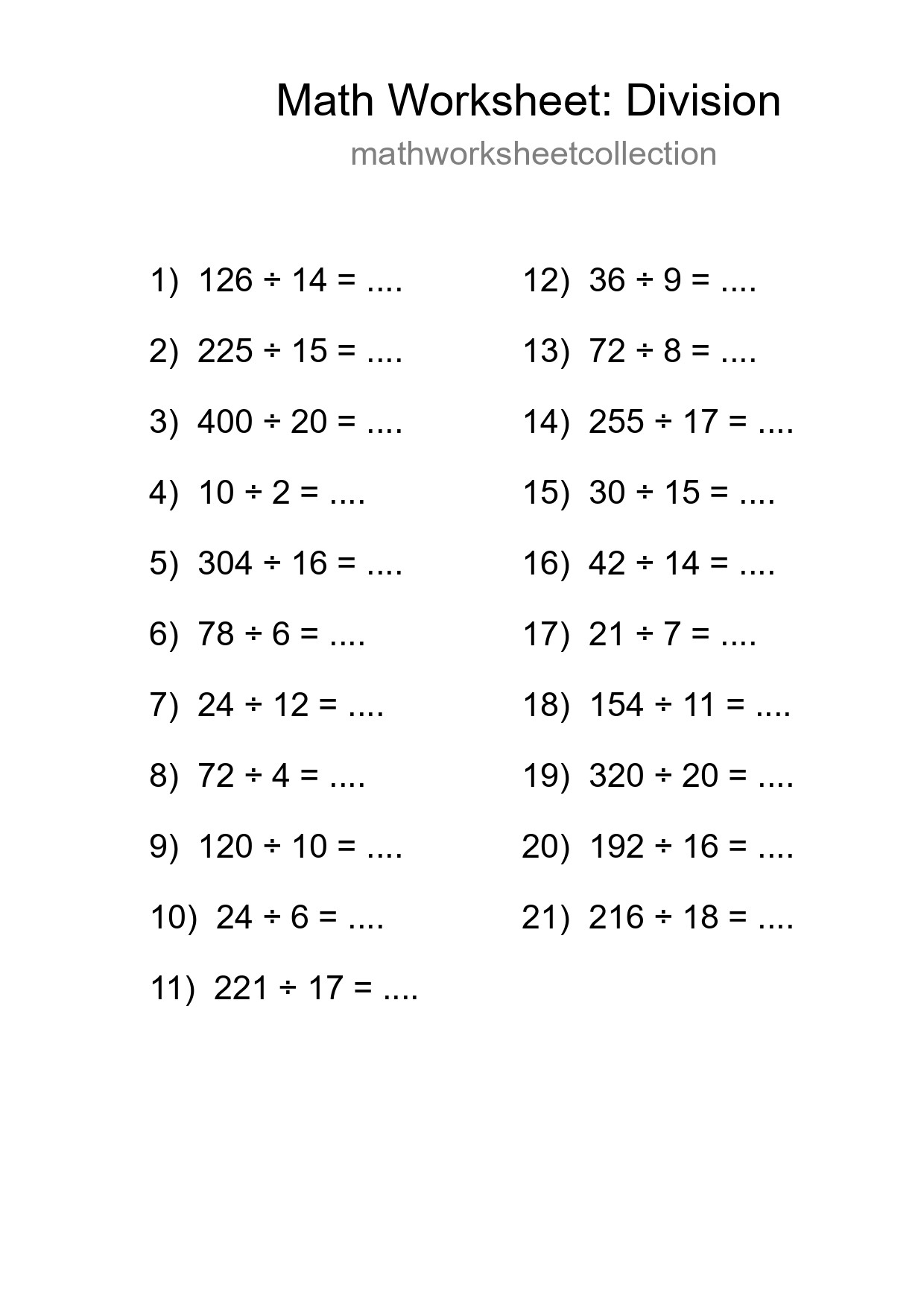 Free 21 Division Math Worksheet For Grade 2 - Part 34