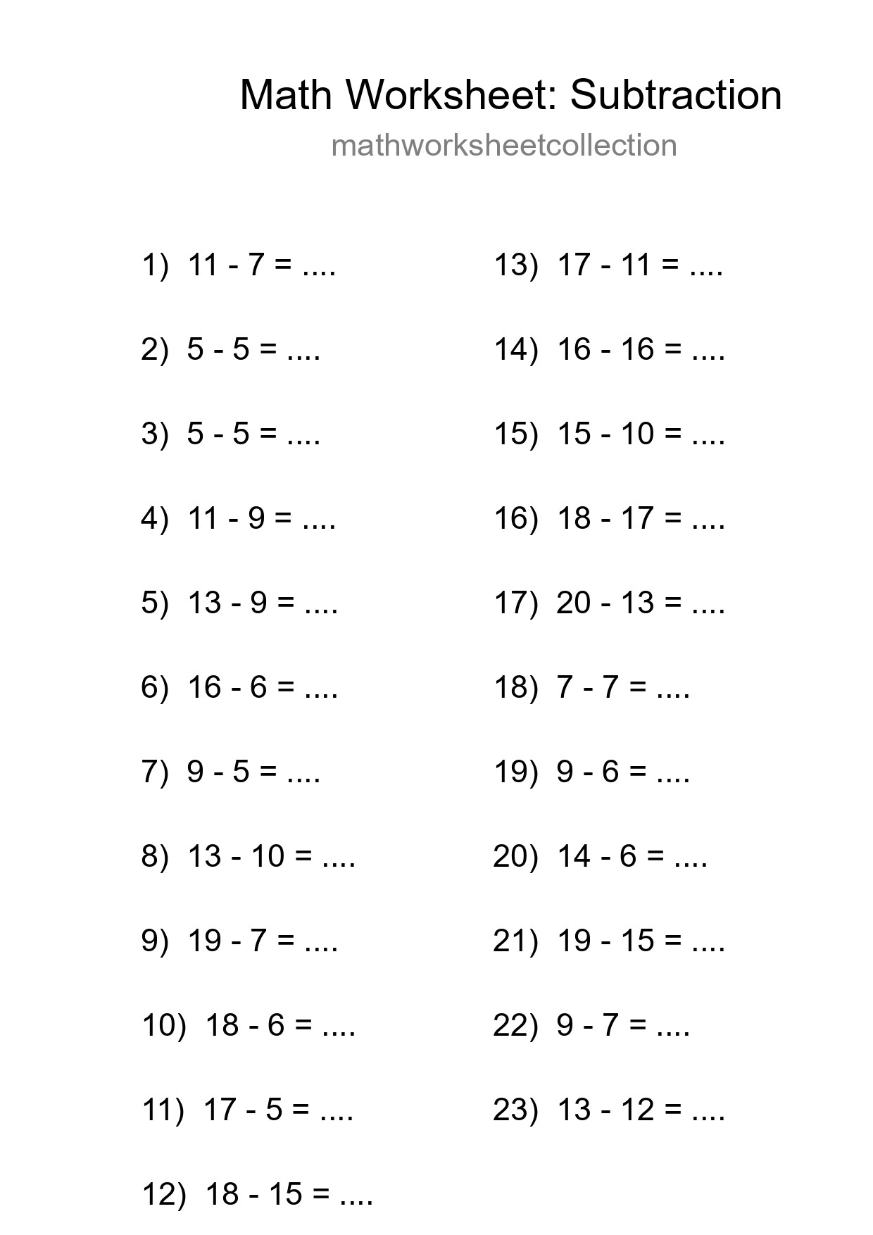 Free 23 Subtraction Math Worksheet For Grade 2 - Part 168