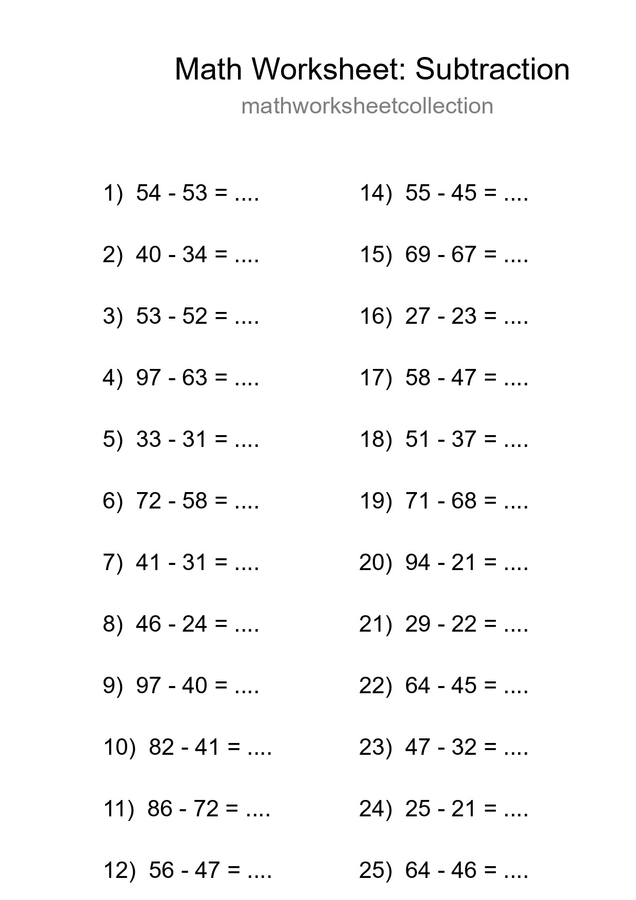 Free 26 Subtraction Math Worksheet For Grade 3 - Part 208