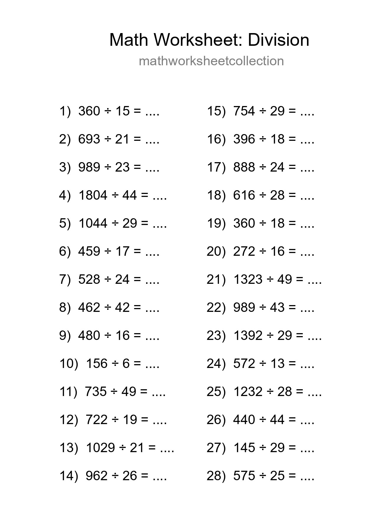 Free 28 Division Math Worksheet For Grade 2 - Part 214