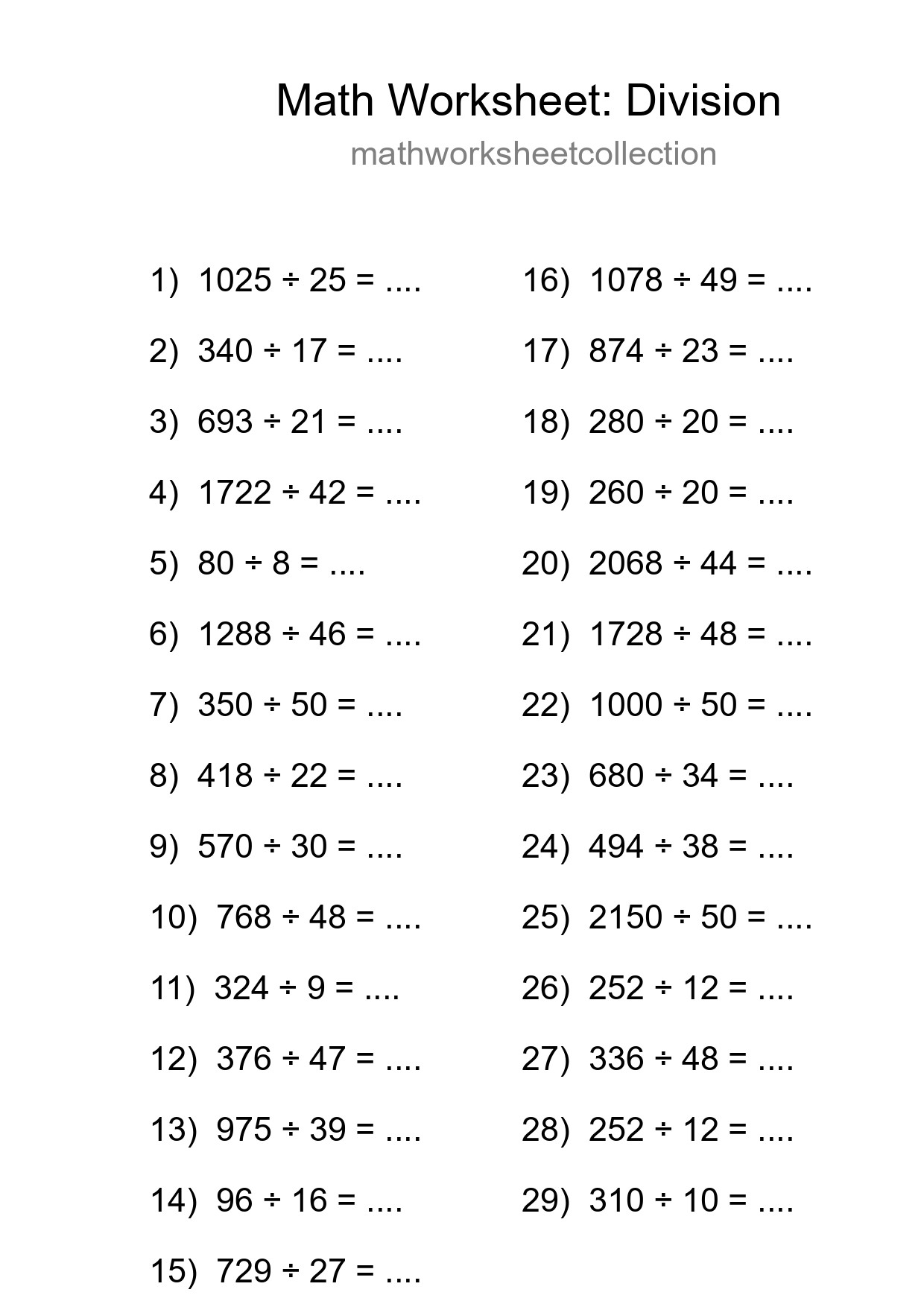 Free 29 Division Math Worksheet For Grade 2 - Part 164