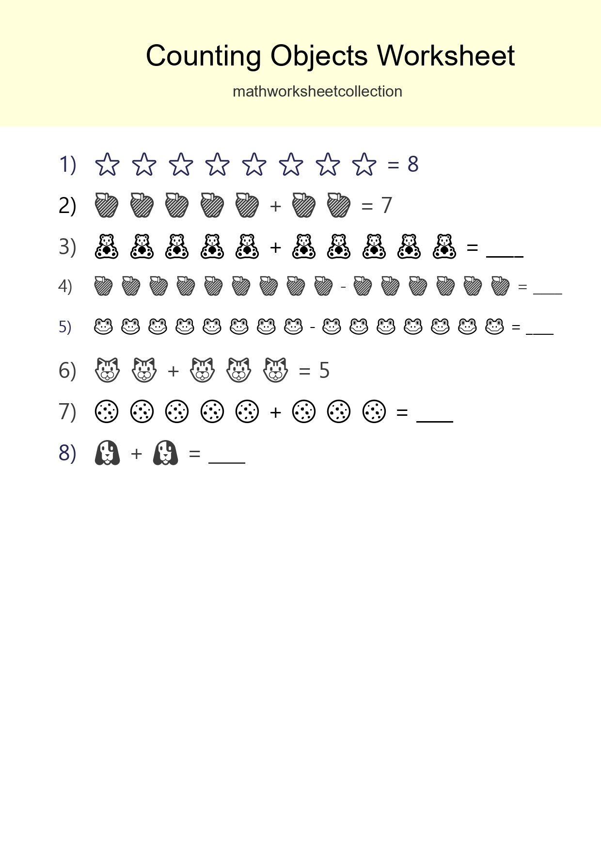 Free Counting Objects Worksheet For Kindergarten - Part 153