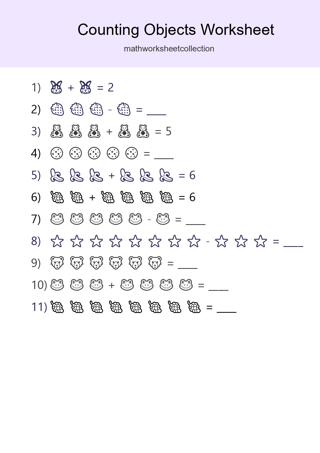 Free Counting Objects Worksheet For Kindergarten - Part 163