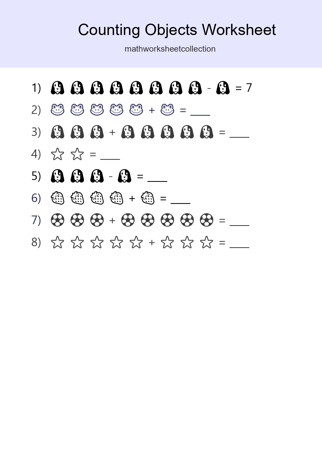 Free Counting Objects Worksheet For Kindergarten - Part 243