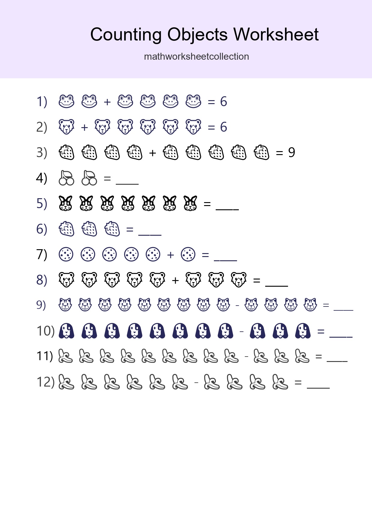 Free Counting Objects Worksheet For Kindergarten - Part 273