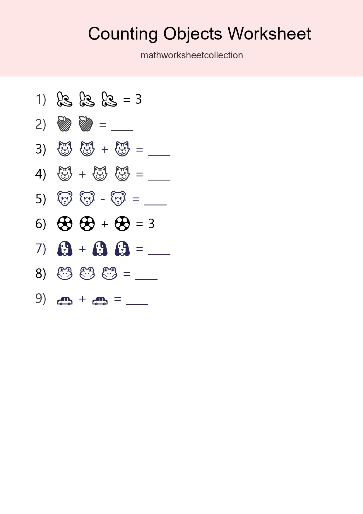 Free Counting Objects Worksheet For Pre-K - Part 33