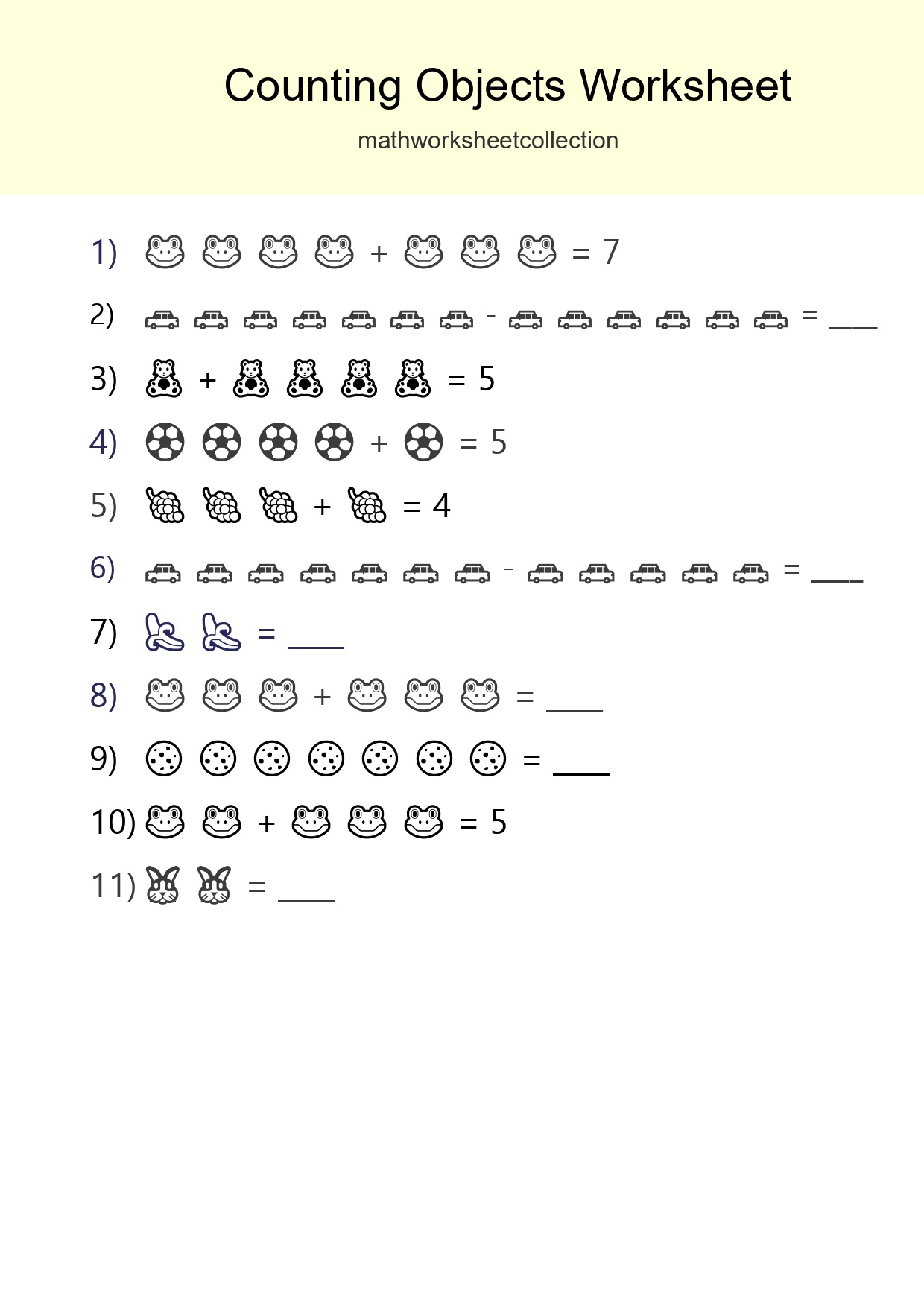 Kindergarten Count The Objects Worksheet - Part 63