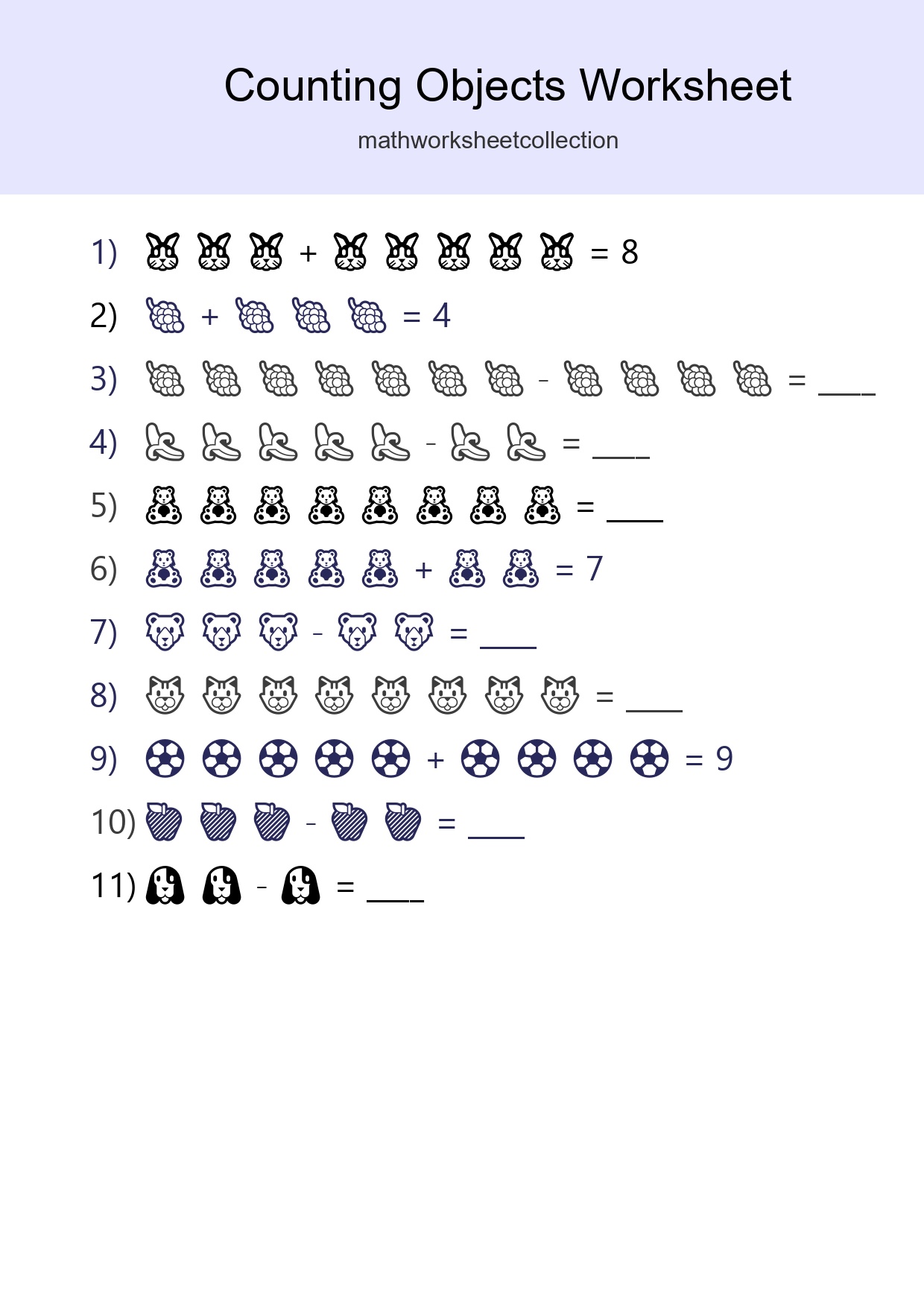 Learn Counting With Pictures Worksheet (Kindergarten) - Part 23
