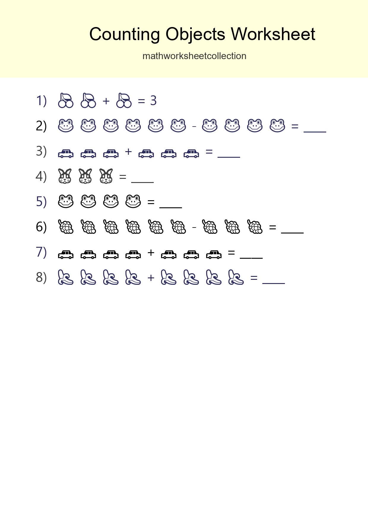 Learn Counting With Pictures Worksheet (Kindergarten) - Part 73