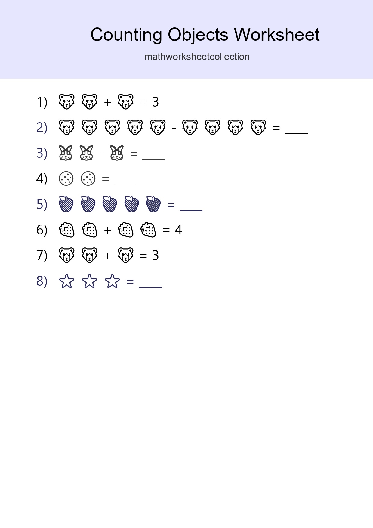 Pre-K Count The Objects Worksheet - Part 263